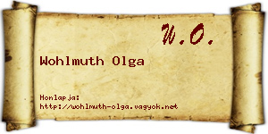 Wohlmuth Olga névjegykártya