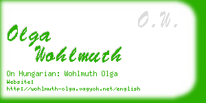 olga wohlmuth business card